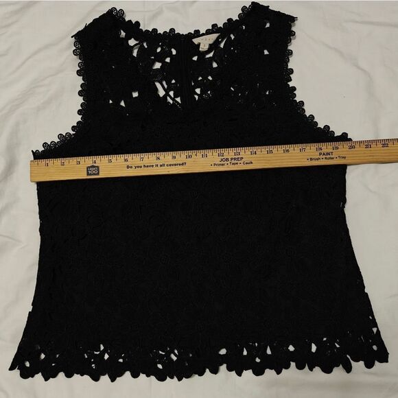 Adiva Black Cropped Embroidered Embellished Tank Top size L - Picture 4 of 6